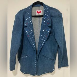 Explosive vintage denim studded jacket